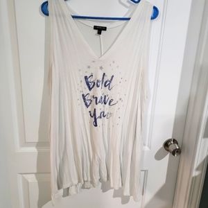 Sleeveless Stars and Blue Flowy Shirt